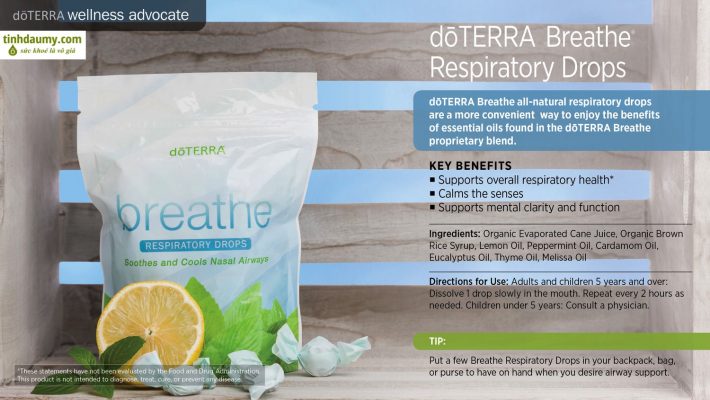 Viên Ngậm hỗ trợ hô hấp doterra Breathe Respiratory Drops