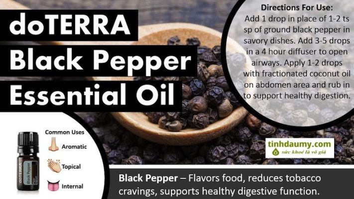 Tinh dầu Hồ tiêu đen doterra Black Pepper cách dùng và lợi ích - Tinhdaumy.com 